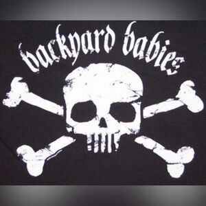 Swedish punk backyard babies nicke Borge tshirt skull crossbones xl horror